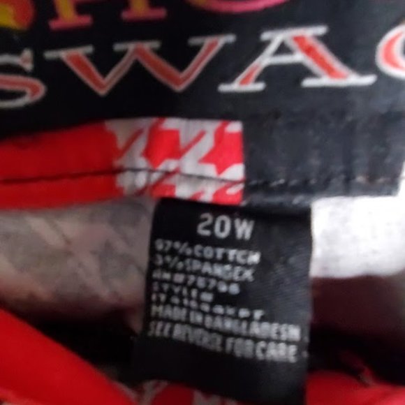 Hot Swag Red/Black Patterned Pants Size 20W - Picture 5 of 5
